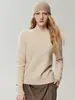 ¡Suave y delicado con la piel! Suéter 100% cachemira para mujer, otoño/invierno, cuello alto medio, tejido de cachemira pura, color liso, manga larga