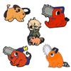 Motosierra japonesa creativa de dibujos animados animación motosierra periférica aleación broche insignia de metal decoración de ropa de bolsa