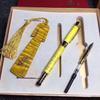 Fengda Yezhen Nan Ropa Marcapáginas Regalo de Madera Pluma Seda Dorada Nan Firma de Negocios Juego de Bolígrafos de Doble Propósito