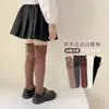 Calcetines Largos Hasta la Rodilla para Niñas, Nuevos Calcetines de Felpa Estilo Coreano Otoño e Invierno para Niños, Calcetines de Encaje con Lazo de Cinta para Niños Pequeños y Medianos