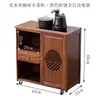 Mesa de Té Móvil para Uso Doméstico, Carrito de Té de Madera Maciza, Mesa de Té Kung Fu para Balcón, Tetera y Juego de Té Integrados