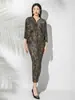 Vestido Outono Feminino 2025 Nova Moda Elegante Estampagem a Quente Manga Morcego Solto Tamanho Grande Longo Justo ao Corpo Saia