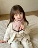 Cachecol infantil de renda estilo coreano, cachecol de tricô macio e aconchegante, à prova de vento e versátil, cachecol de novo estilo delicado para meninas