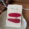 Novo Grampo de Cabelo de Tecido Feito à Mão Estilo Coreano para Crianças, Laço Vermelho Doce, Presilha Lateral para Franja Desfiada, Acessórios de Cabelo para Mulheres
