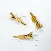 Pinza para el Cabello de Oro de 14K que Conserva el Color, Pinza Plana de 12 mm, Base para Pinza, Materiales para Accesorios de Cabello Hechos a Mano DIY