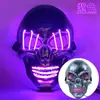 Cabeça de Fantasma Halloween Crânio Branco Prata Cabelo Máscara Luminosa Cabeça de Fantasma LED Máscara de Atmosfera de Terror