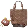 Bolsa Plegable Ecológica de Dibujos Animados, Bolsa de Compras para Supermercado Japonesa y Coreana con Hebilla de Aluminio, Bolso Tote de Tela Oxford Portátil a la Moda, Ligero