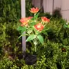 Luces Solares para el Suelo con Forma de Flor de Peonía Pequeña, Decoración de Jardín Impermeable para Exteriores, Luces LED Artificiales para Césped
