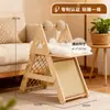 Marco de escalada para gatos transfronterizo hecho de madera maciza con tabla rascadora de sisal y nido de sisal integrado, duradero y resistente a los arañazos, no desprende virutas fácilmente, juguete para gatitos