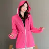 Yiguanmei roupa de proteção solar feminina longa para exterior respirável roupa de proteção solar peça externa roupa para a pele proteção solar proteção UV fina