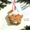 Novos pingentes de decoração de árvore de Natal transfronteiriços: boneco de gengibre, boneco de neve, Papai Noel, meias, bichos de pelúcia, decorações de feriado
