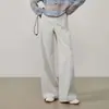 Pantalones Anchos Antiarrugas Otoño 2026 para Figuras Petites de Cintura Alta con Abertura Lateral Rectos Holgados Casuales
