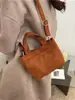 Bolso de Teléfono Móvil Mini Carta de Dama Bolso Retro de Gamuza 2025 Nuevo Bolso Cruzado Bordado para Mujer