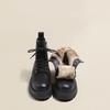 Versión Retro~Botas de Suela Gruesa de Color para Mujer 2025 Nuevo Estilo Británico Negras Atractivas de Motociclista Modernas Geniales Botines Cortos Otoño