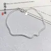Prata Pura 9999 Carro Flor Chopard Pulseira para Mulheres Simples Anel Liso Moda Básica Joias de Prata Joias Joias de Mão Atacado