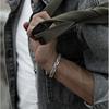 Pulsera antigua para hombre y mujer, vintage, personalizada, tejida, con apertura giratoria, ajustable, combinable con todo.