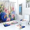 En stock en fábrica cortina de ducha de poliéster con impresión digital creativa cortina de ducha de flor de mariposa serie flor de mariposa cortina divisoria