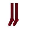 Calcetines Rojos Ankora para Mujer, Algodón Puro, Calcetines Altos para Otoño e Invierno, Calcetines sin Costuras de Rayas Verticales, Calcetines Holgados, Calcetines Rojos hasta la Pantorrilla