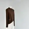 Tricô Macio Meia-Gola Eco-SilkNova moda feminina outono e inverno, adequada para usar em camadas ou sozinha, gola alta média, blusa base quente