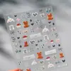 Pegatinas para Uñas Trituradas de Vidrio de Hierro, Modelo Popular para Niños, Pegatinas para Uñas con Graffiti Plateado Mate M-1178