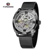 Reloj Mecánico Automático Forsining Estilo Europeo y Americano Moda Masculina Corte Casual Malla Impermeable Tallado