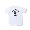 Fornecimento Atacadista Transfronteiriço de Marca Tendência de Comércio Exterior Camiseta de Manga Curta Pesada 260g Cabeça de Macaco Ape Bape Tubarão Macaco Tubarão