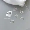 1000 Piezas de Decoraciones de Moños para Uñas de Aleación Mixta, Moños de Cinta Huecos, Pedrería Plateada para Uñas, Al por Mayor