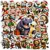 Compra directa transfronteriza de 50 pegatinas creativas de animales con temática navideña para niños, divertidas pegatinas de celebración de animales navideños