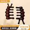 Peine de Masaje de Sándalo para Masaje de Puntos de Acupuntura Meridianos Faciales y Oculares, Peine de Madera de Palisandro con Dientes Anchos en Forma de Oruga