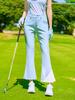 2025 Nuevos Pantalones de Golf para Mujer Pantalones Deportivos Pantalones de Boca Ancha Corte Ajustado Pierna Larga Elásticos Pantalones con Abertura