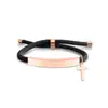 Pulsera Personalizada Publicidad Transfronteriza Logo Personalizado Multicolor Cruz Regalo Navideño Pulsera Trenzada Grabada de Acero de Titanio