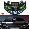 Luz decorativa LED de ojo maligno alimentada por energía solar transfronteriza para parabrisas trasero y ventana de coche, no requiere cableado, luz decorativa de expresión
