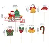 Decoración de Pastel de Navidad Transfronteriza Enchufe de Papá Noel Árbol de Navidad Círculo de Hierba Tarjeta con Enchufe de Decoración de Hojas