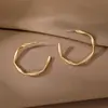 Brincos geométricos de ouro europeus e americanos, brincos grandes de alta qualidade para mulheres, brincos com vento frio, joias para orelha, fivela de orelha, atacado