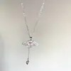 Nuevo Collar con Borlas de Mariposa para Mujer, Diseño de Lujo Ligero de Nicho de Alta Gama, Cadena Versátil y Sencilla para la Clavícula, Regalo para Amigas y Compañeras