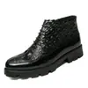 Botas Martin de estilo británico para hombre de otoño transfronterizas, botas de cuero de moda con cremallera, zapatos casuales de cuero de caña alta, botas de moda
