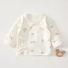 Roupas de Algodão Puro para Bebê Recém-Nascido com Costas Abertas Categoria A Primavera & Outono Mangas Longas para Bebês de 0 a 3 Meses em Casa como Roupas Base Monge