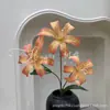 Flor Artificial Lírio Selvagem Impressa em 3D com 3 Cabeças, Lírio Dourado para Decoração de Casamento, Design de Flor Artificial, Flor Falsa, Transfronteiriço