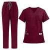 Uniformes de Enfermagem Tamanho Europeu e Americano, Roupas de Lavar, Roupas de Trabalho para Esteticista, Odontologia e Saúde Bucal, Conjuntos de Manga Curta