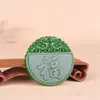 Atacado de fábrica imitação de jade Hetian Pingente da sorte de jade Material da Mongólia Exterior Pingente da sorte verde espinafre Colar de jade masculino e feminino