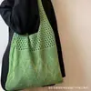 Bolso de Hombro Tejido para Viajes de Vacaciones, Bolso de Mano Retro de Malla Hueca, Bolso Simple Tejido
