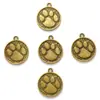 Accesorios para joyería diy aleación huellas de perro collar con colgante redondo accesorios para hacer colgante de etiqueta de pata de perro D9336