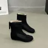 Botas tejidas forradas de felpa cálidas para mujer 2026, moda trendy con cremallera trasera, nuevo estilo versátil de corte bajo