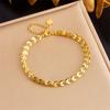 Moda europea y americana simple versátil cadena de cola de pollo chapada en oro acero inoxidable joyería pulsera de metal