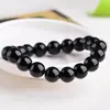 Pulsera de Cuentas de Obsidiana Ujin para Hombres y Mujeres Pulsera de Cuentas Hecha a Mano Accesorios de Joyería DIY Material Cuentas Redondas con Cuentas