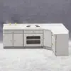 1:12 Casa de Muñecas casa de muñecas Muebles Miniatura Escena Micro Muebles de Gabinete de Cocina Blanco Juego de Cuatro Piezas