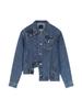 Jaqueta Jeans da Moda Versátil Streetwear Trendy Masculina Design de Buracos Pintados Vento Solto Curta Casual