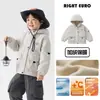 Chaqueta de invierno para niño estilo europeo derecho, forrada de polar, impermeable, para niños mayores, ropa nueva para niños, ropa de invierno moderna para niños y bebés