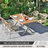 Mesas e Cadeiras para Pátio Externo, Conjunto de Mesa e Cadeiras de Rattan para Lazer ao Ar Livre, Móveis Externos para Jardim de Villa, Varanda, Terraço