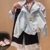Ropa Nueva de Otoño para Niños Sudadera con Capucha Bordado de Conchas Niños y Niñas Ropa Exterior Bordado de Muñeca de Moda Bebé Top Elegante